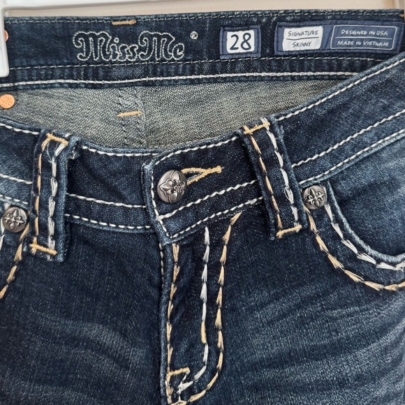 Miss Me Signature Skinny Jeans Women’s Size 28 x 31 JS5016S2 Dark Wash Stretch - Picture 7 of 8